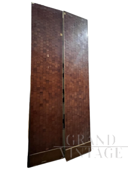 Wood panels covered in genuine leather