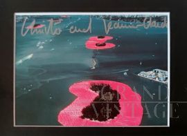 Signed Art Card of Surrounded Islands by Christo and Jeanne-Claude