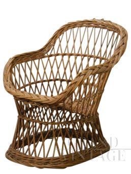 Vintage wicker children's chair, 1960s