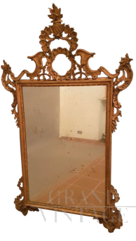 Gilded wooden mirror from 1970s
