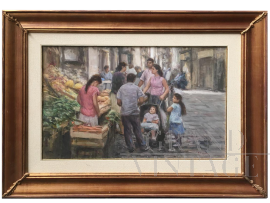 Painting by Tonino Manna - The Market