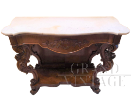 Louis Philippe period console with white marble top