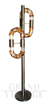 Floor lamp by Aldo Nason in orange Murano glass