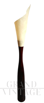 Floor lamp in stained wood with parchment lampshade, 1970s         