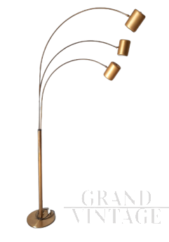 Vintage Reggiani style floor lamp in brass, 1970s                     
                            
                            