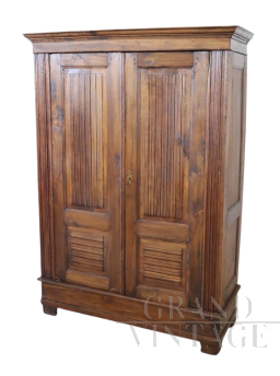 Small antique poplar wardrobe from the 19th century