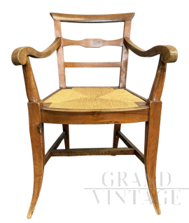 Antique walnut armchair from Italy - Tuscany, late 18th century, Louis XVI period