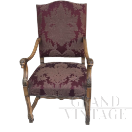 19th century throne armchair in walnut
                            