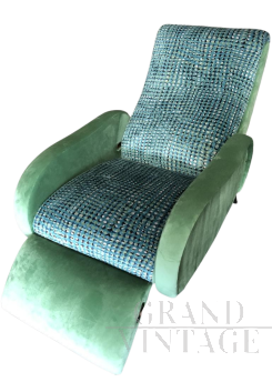 Zanuso style mid-century reclining vintage armchair