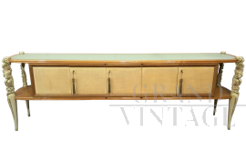 Rare buffet cabinet from La Permanente Mobili di Cantù with parchment doors, Italy 1940s - 1950s