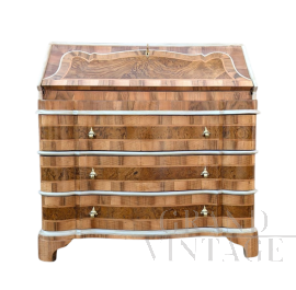 Antique Venetian style dresser with drop-down desk in walnut