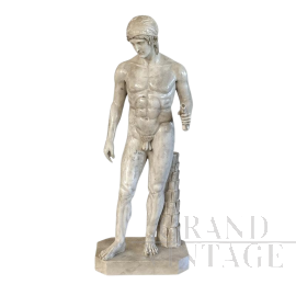 Sculpture of a Greek hero in white marble, Italy 20th century