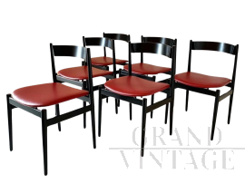 Set of six 107 chairs by Gianfranco Frattini for Cassina, 1960s  
