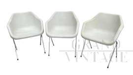 Set of 3 design armchairs by Robin Day for Castelli, Italy 1970s