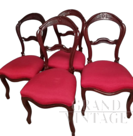 Set of 4 restored Louis Philippe chairs