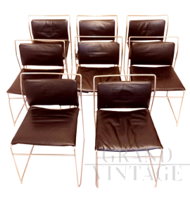 Set of 4 Tulu chairs by Kazuhide Takahama in black leather