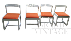 Set of 4 vintage Willy Rizzo style chairs for Mario Sabot      
