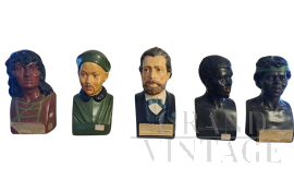 Set of 5 educational busts from the 1920s - 1930s depicting different ethnic groups       