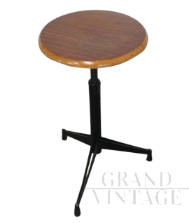 Vintage industrial 3-legged stool, 1960s