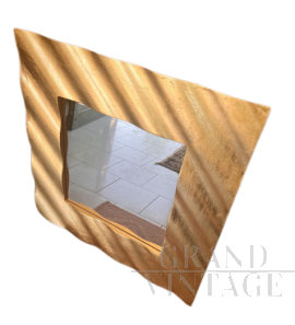 Modern design handcrafted mirror in gilded wood