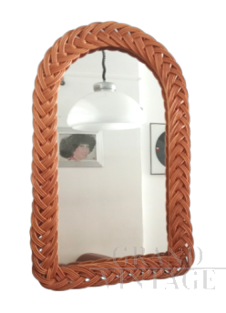 1960s bamboo and rattan mirror                         
                            