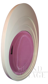 White oval Space Age mirror         