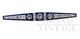 1920s platinum brooch with diamonds and sapphires
