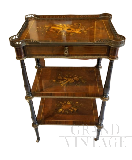 Antique Napoleon III coffee table with three tops 