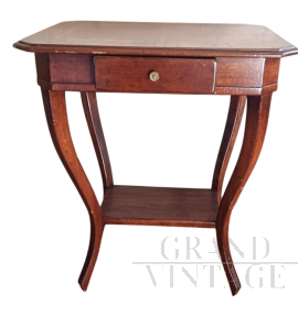 Antique Biedermeier coffee table with drawer from the mid-19th century