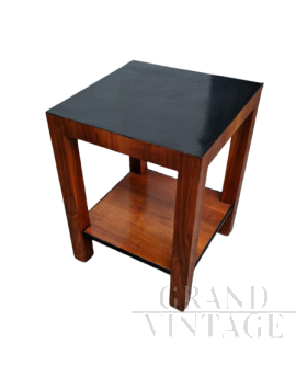 Square art deco coffee table with ebonized top