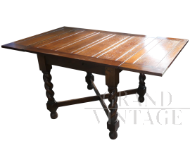 Vintage English oak extendable table