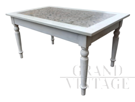 Antique table with two-tone marble top