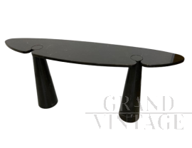 Mangiarotti table in black Marquina marble, original with brand                      
                            