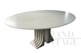 Samo table in white marble, design by Carlo Scarpa for Simon, 1970s