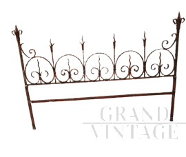 Antique bed headboard in hand-wrought iron, late 19th century             