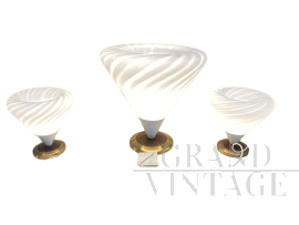 Set of three vintage Murano glass lamps
