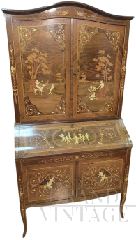 Trumeau in antique Louis XV style all inlaid, mid-20th century