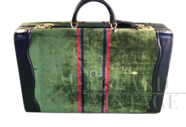 Roberta di Camerino vintage suitcase in velvet and leather, 1960s