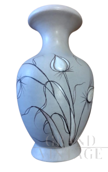 Vase signed Daniele Foschi in hand-painted ceramic     