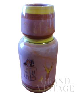 Vintage painted and glazed terracotta vase