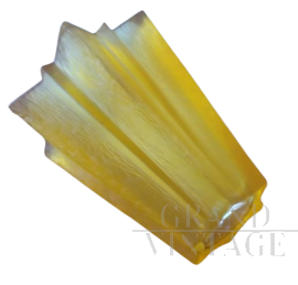 Art Deco vase attributed to Pierre d' Avesn for Daum in yellow glass