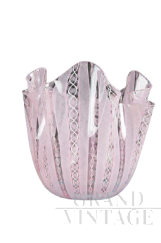 Vase by Fulvio Bianconi for Venini handkerchief model, pink