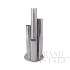 Space Age vase with steel tubes, Italy 1970s