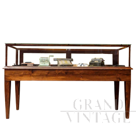 Vintage American large wooden showcase display cabinet