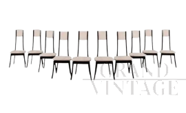 Set di 10 sedie Programma S11 di Angelo Mangiarotti                            