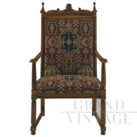 Neo-Gothic Tudor style armchair