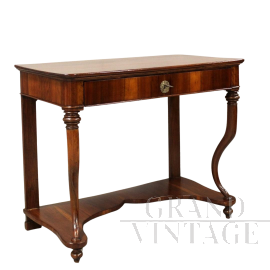 Antica console Carlo X in noce, Italia '800                            