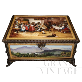 Antico portagioie in porcellana KPM, Germania XIX secolo                            