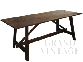 Antico tavolo capretta in abete massello,  XX secolo 