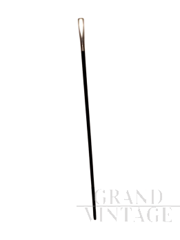 Bastone da passeggio in legno ebanizzato con manico in argento                            